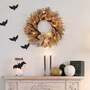 50cm Diameter Golden Wheat Ears Thanksgiving Wreath with LED Lights