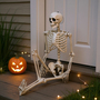 160cm Realistic Full Body Skeleton with Posable Joints for Halloween Decoration