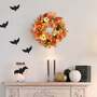 Artificial Wreath Front Door Wreath with White Orange Pumpkins - 45cm Dia