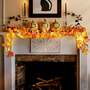 1.7M Hanging Artificial Maple Leaf Fall Garland with LED Lights Powered by Battery