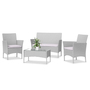 4-Seater Rattan Garden Furniture Patio Conversation Set-Grey