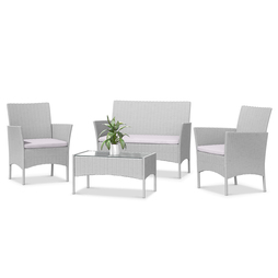 Grey 4 Piece Rattan garden furniture Set