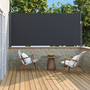 3x1.4m Outdoor Patio Retractable Side Awning Balcony Sunshade Blind - Grey