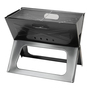 Folding Sturdy X Frame Iron Charcoal Barbecue Grill - Black