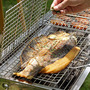 52x33.5cm Portable Outdoor Camping BBQ Grill Basket - Silver