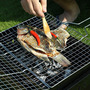 62x38.5cm Portable Outdoor Camping BBQ Grill Basket - Silver