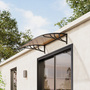 Dark Brown Curved Door and Window Canopy 1.2 x 1m