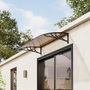 Dark Brown Curved Door and Window Canopy 1.5 x 1m