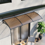 Large Brown Curved Door Window Canopy