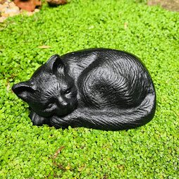 Sleeping Cat Cast Iron Animal Ornament
