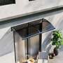 Dark Grey Curved Door and Window Canopy 2.0 x 1.0m