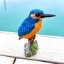 Kingfisher on Perch Garden Animal Ornament