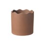 Ceramic Wave Top Indoor Plant Pot - Brown