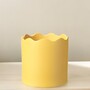 Ceramic Wave Top Plant Pot - Yellow