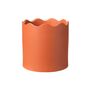 Ceramic Wave Top Indoor Plant Pot - Earthy Clay