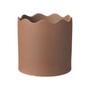 Ceramic Wave Top Plant Pot - Brown