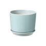 Ceramic Indoor Plant Pot With Built-in Saucer - Duck Egg Blue