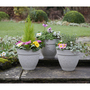 Pack of 3 Floral Sandstone Planters