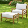 Sorrento Armchair & Footstool Set - Natural