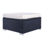 Dunham Black Rattan corner with white cushions