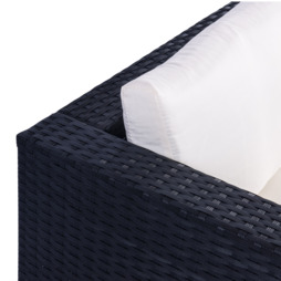 Dunham Black Rattan corner with white cushions