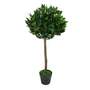 90cm (3ft) Plain Natural Trunk Artificial Topiary Bay Laurel Ball Tree