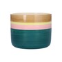 Ceramic Colour Stripe Indoor Planter Cache Pot - Green/Brown
