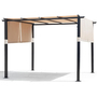 10'' x 10'' Outdoor Pergola with Retractable Waterproof Canopy and Rust-Resistant Frame-Beige