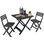 idooka Anthracite Folding Plastic Bistro Set