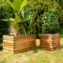 Cerland Lign Z Outdoor Wooden Planters Slatted Design Two Sizes