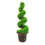 90cm Green Large Leaf Spiral with Decorative Planter