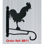 Cockerel Feature Bracket - Steel Hanging Basket Holder - Steel - H33 cm - Black