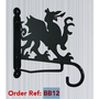 Welsh Dragon Feature Bracket - Steel Hanging Basket Holder - Steel - H33 cm - Black