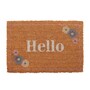 Natural Coir Floral Hello Doormat 60x40cm