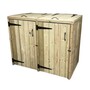 Deluxe Double Bin Store - Timber - L90 x W140 x H120 cm - Garden Storage - Minimal Assembly Required