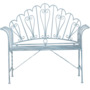 GlamHaus Barcelona Antique Blue Metal Garden Bench