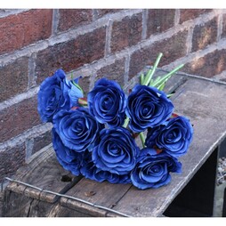 Artificial Garden Rose Bundle - Blue