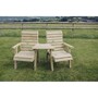 Clover Love Seats with Angled Tray - Timber - L75 x W170 x H100 cm - Minimal Assembly Required