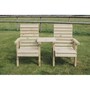 Clover Love Seats with Straight Tray - Timber - L75 x W170 x H100 cm - Minimal Assembly Required
