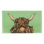 Green Highland Cow Indoor Outdoor Doormat (70 x 40cm)