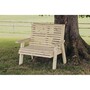 Ergonomical 2 Seater Bench, Wooden Garden Furniture - L75 x W120 x H105 cm - Partially Assembled