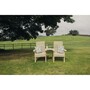 Ergonomical Companion Seat, Wooden Garden Love Seat Chair Set, 2 Chairs w/ Straight Tray - L74 x W170 x H105 cm - Fully Assembled