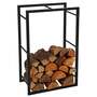 idooka Large Black Rectangular Raised Indoor Metal Log Store