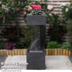 Serenity Square Spiral Rainfall Water Feature with Planter