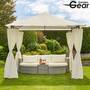 Garden Gear - 3x3m Metal Gazebo with Cream Roof and Curtains