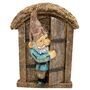 Wall Mountable Gnome in a Door Garden Ornament