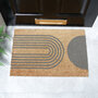 Grey Abstract Half Moon Doormat