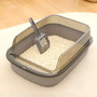 Large Open Cat Litter Tray - Deep High-Sided Litter Box for Cats and Kittens - Anti-Spill Rim, Easy Clean, Low Entry - Free Scoop
