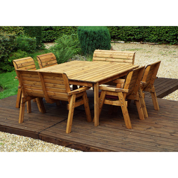 8 Seater Square Table Set with Benches