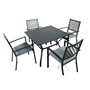 Addlington 4 seat Metal Dining Set - Black